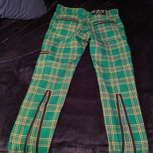 P.A.V green plaid pants